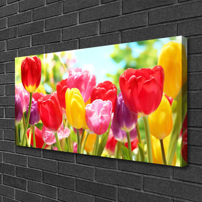 Canvas Wall art Tulips floral red yellow