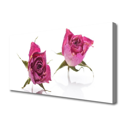 Canvas Wall art Roses floral red green