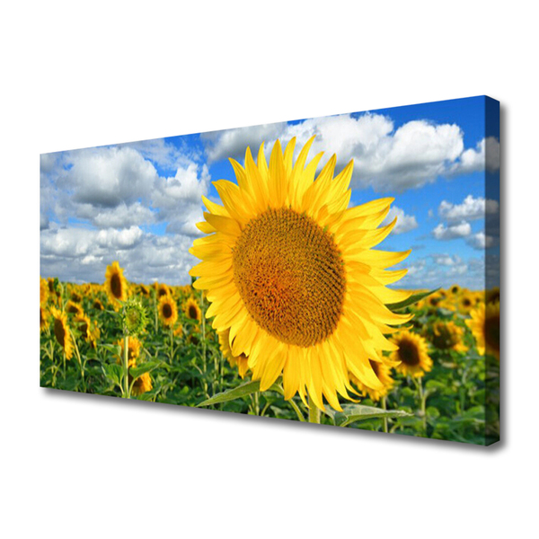 Canvas Wall art Sunflowers floral yellow brown