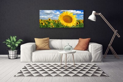 Canvas Wall art Sunflowers floral yellow brown