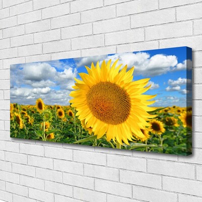 Canvas Wall art Sunflowers floral yellow brown