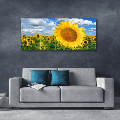 Canvas Wall art Sunflowers floral yellow brown