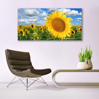 Canvas Wall art Sunflowers floral yellow brown