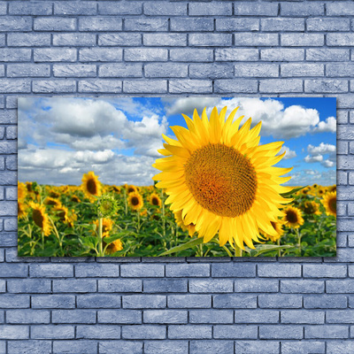 Canvas Wall art Sunflowers floral yellow brown