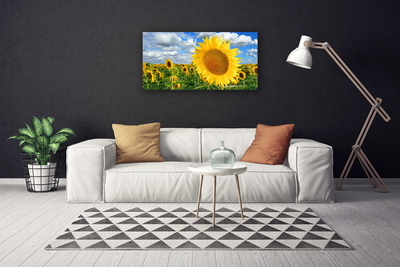 Canvas Wall art Sunflowers floral yellow brown