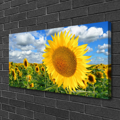 Canvas Wall art Sunflowers floral yellow brown