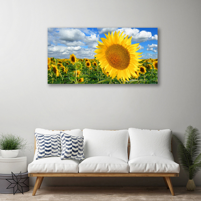 Canvas Wall art Sunflowers floral yellow brown