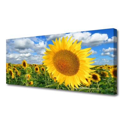 Canvas Wall art Sunflowers floral yellow brown