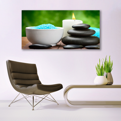 Canvas Wall art Shell candle stones art white black