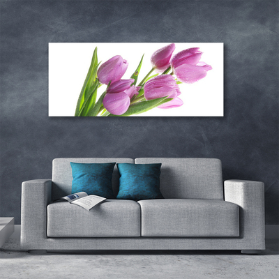 Canvas Wall art Tulips floral pink green