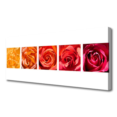 Canvas Wall art Roses floral yellow orange red