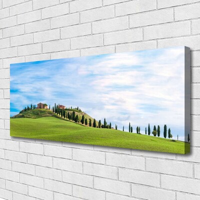 Canvas Wall art Meadow trees landscape green