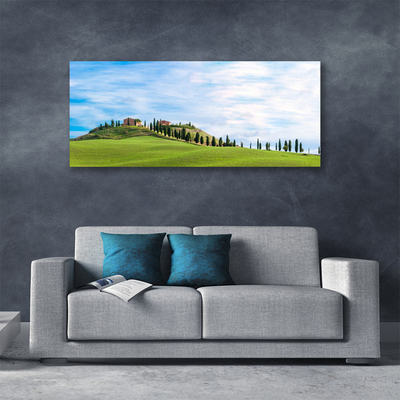 Canvas Wall art Meadow trees landscape green