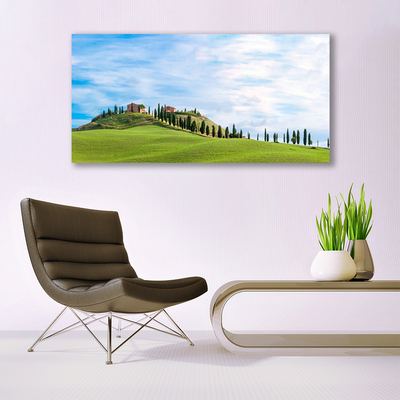 Canvas Wall art Meadow trees landscape green