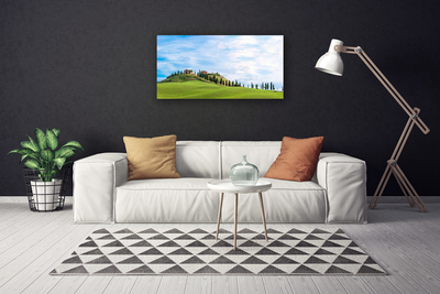 Canvas Wall art Meadow trees landscape green