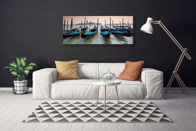 Canvas Wall art Boats architecture black blue