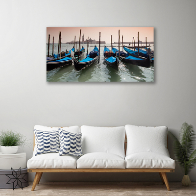Canvas Wall art Boats architecture black blue