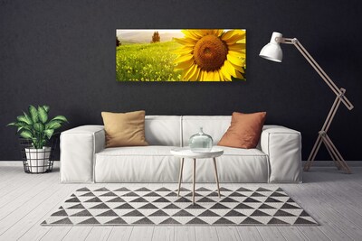 Canvas Wall art Sunflower floral yellow brown