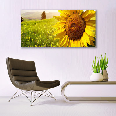 Canvas Wall art Sunflower floral yellow brown