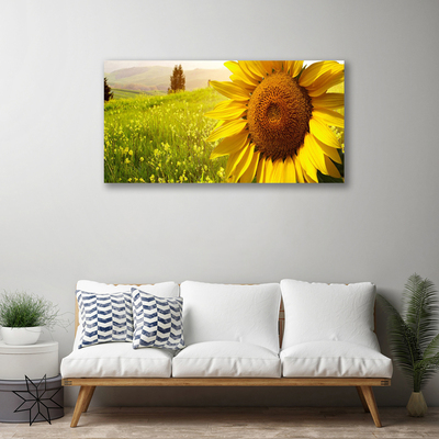 Canvas Wall art Sunflower floral yellow brown