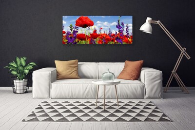 Canvas Wall art Flowers floral red purple