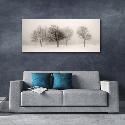 Canvas Wall art Snow trees landscape white brown