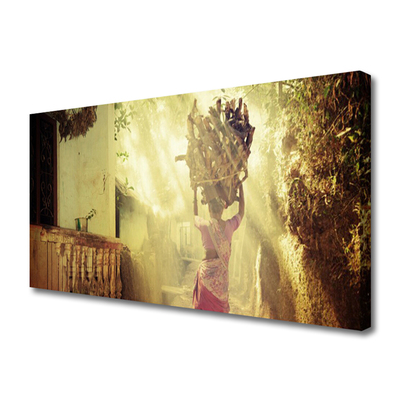 Canvas Wall art Women people yellow brown