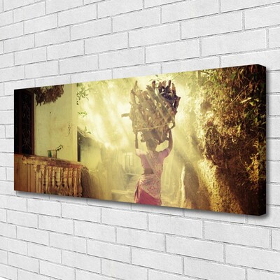 Canvas Wall art Women people yellow brown