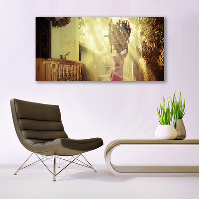 Canvas Wall art Women people yellow brown