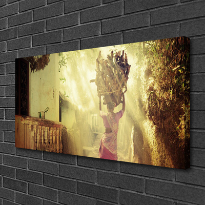 Canvas Wall art Women people yellow brown