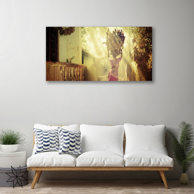 Canvas Wall art Women people yellow brown