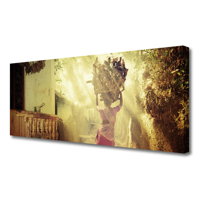 Canvas Wall art Women people yellow brown