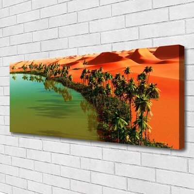 Canvas Wall art Bay trees desert landscape green yellow