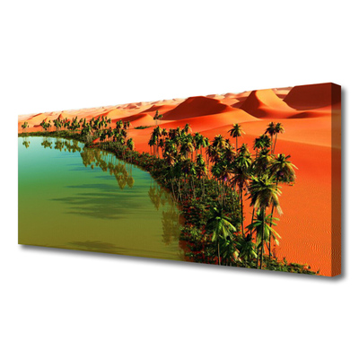 Canvas Wall art Bay trees desert landscape green yellow