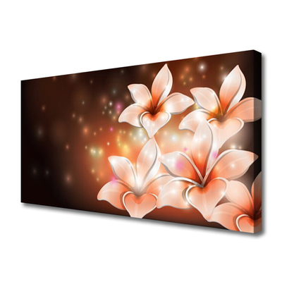 Canvas Wall art Flowers floral white yellow black