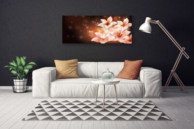 Canvas Wall art Flowers floral white yellow black