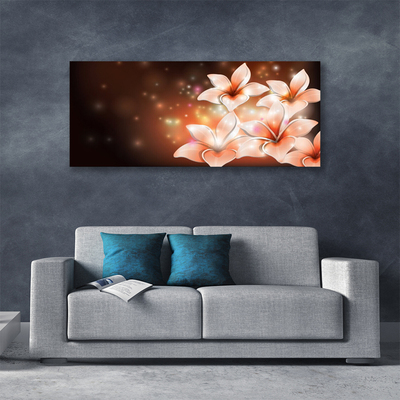 Canvas Wall art Flowers floral white yellow black