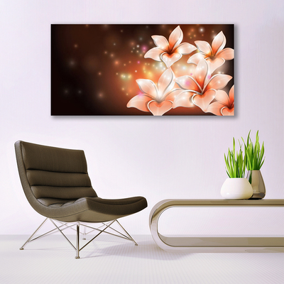 Canvas Wall art Flowers floral white yellow black