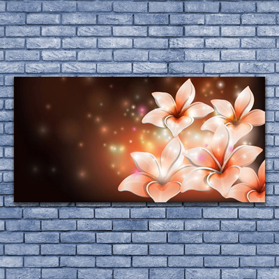 Canvas Wall art Flowers floral white yellow black