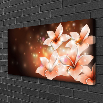 Canvas Wall art Flowers floral white yellow black