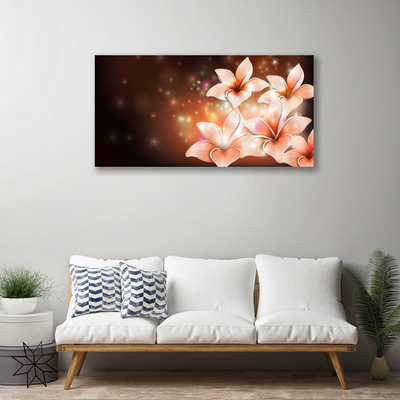 Canvas Wall art Flowers floral white yellow black