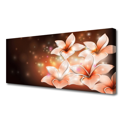 Canvas Wall art Flowers floral white yellow black