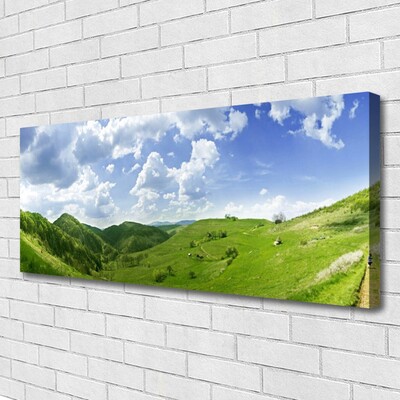 Canvas Wall art Mountain meadow nature green