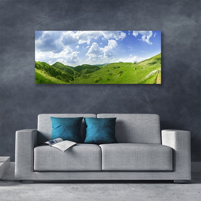 Canvas Wall art Mountain meadow nature green