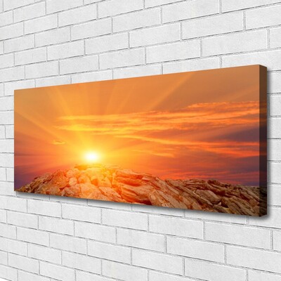 Canvas Wall art Sun landscape yellow