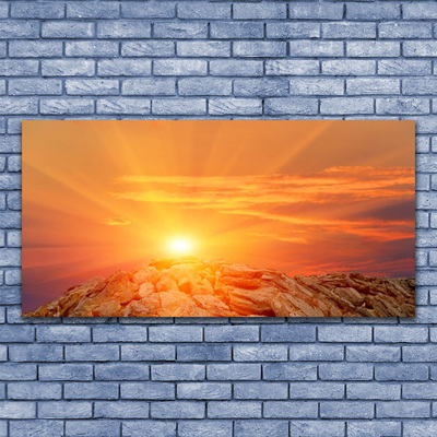 Canvas Wall art Sun landscape yellow