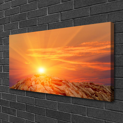 Canvas Wall art Sun landscape yellow