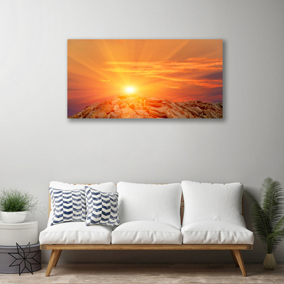 Canvas Wall art Sun landscape yellow