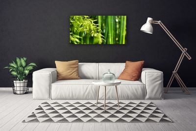 Canvas Wall art Bamboo leaves floral green