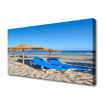 Canvas Wall art Beach landscape grey